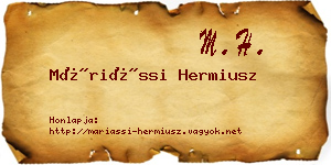 Máriássi Hermiusz névjegykártya